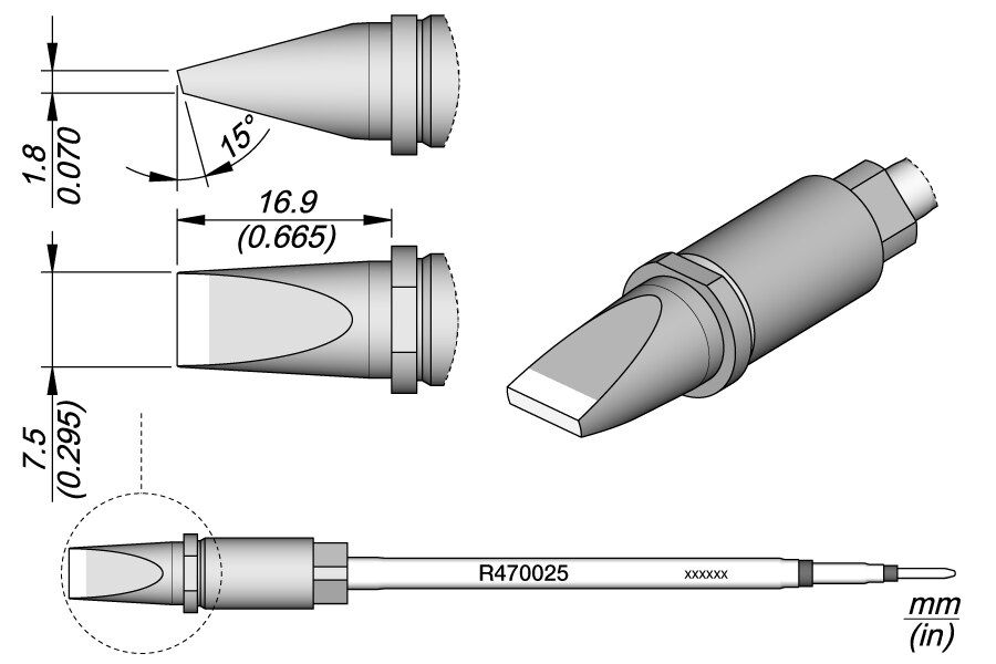R470025 | Cartridge Chisel 7.5 x 1.8 S1 image 1