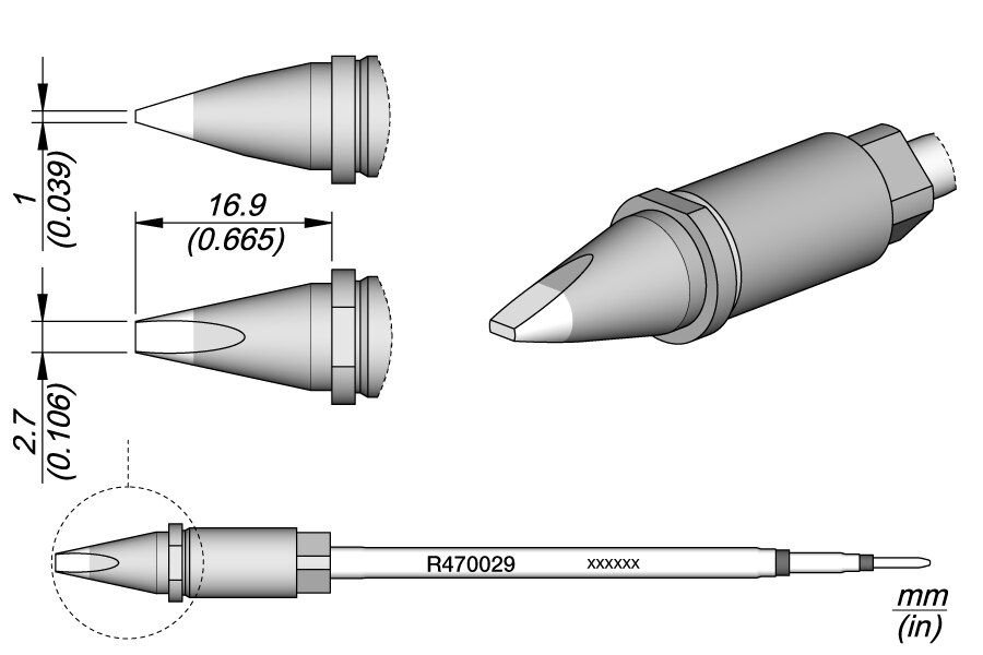 R470029 | Cartridge Chisel 2,7X1 image 1