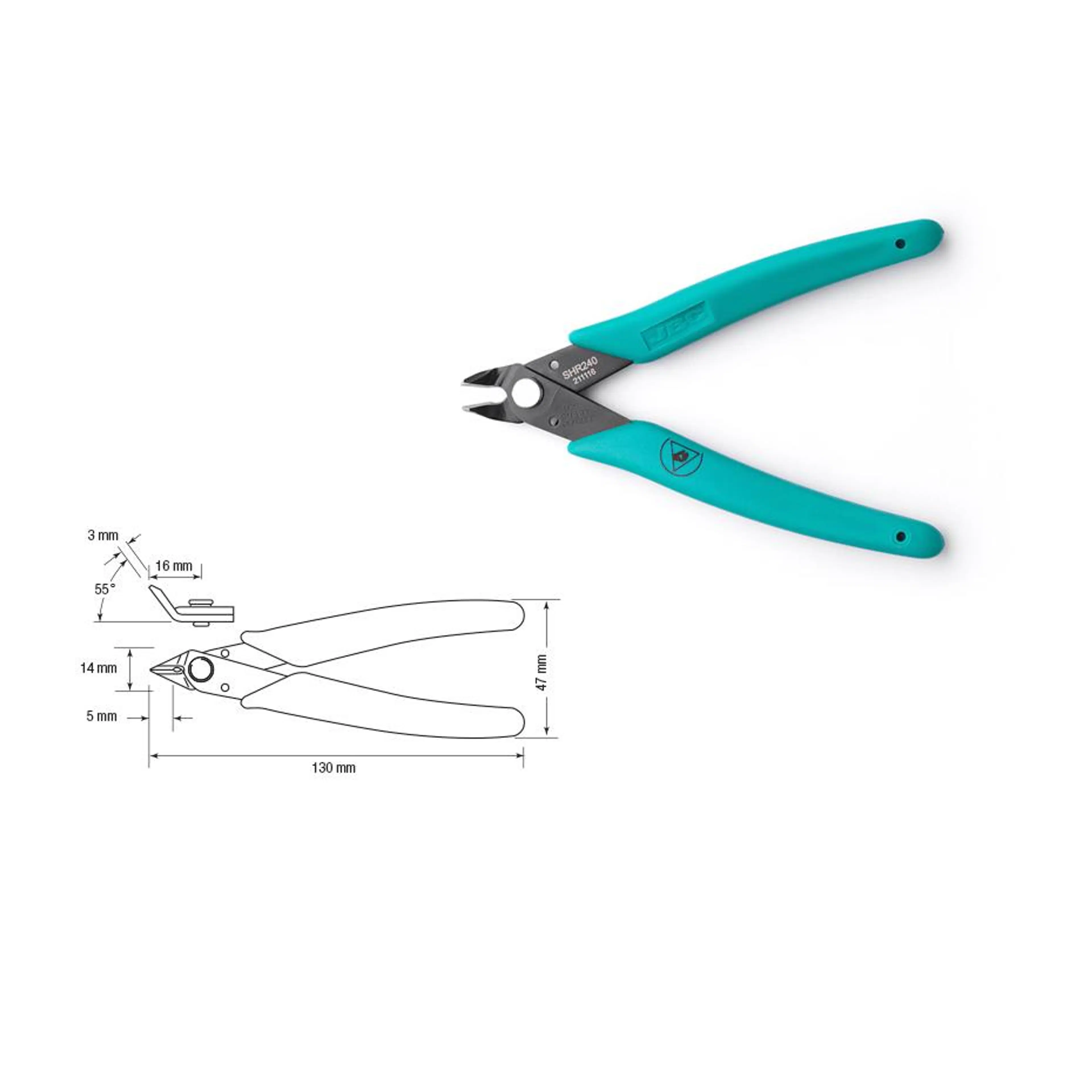 SHR240 | 55 degree angle shears, 20 AWG