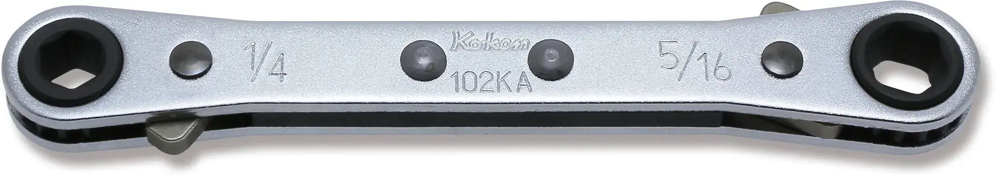 102KA-1/4x5/16 | Ratcheting Ring Wrench 1/4x9/32 6 point Length 108mm Reversible image 1