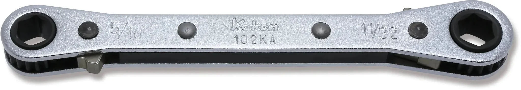 102KA-5/16x11/32 | Ratcheting Ring Wrench 5/16x11/32 6 point Length 134mm Reversible image 1