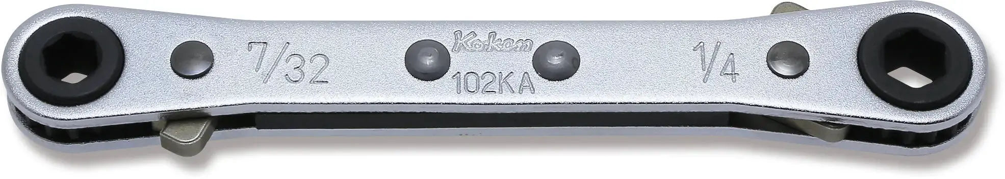 102KA-7/32x1/4 | Ratcheting Ring Wrench 7/32x1/4 6 point Length 108mm Reversible image 1