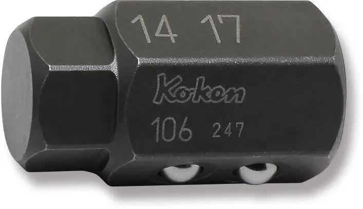 106-14Hx17H | 4-Point/6-Point Male Drain Plug Key Bits 14mm x 17mm Hex x Hex Length 32mm image 1