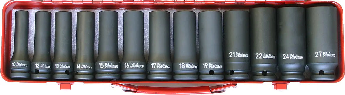 14208M | 1/2 Sq. Dr. 13 Piece Impact Deep 6-Point Socket Set 10-27mm image 1