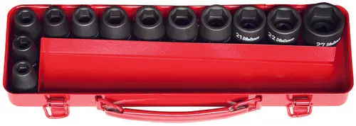 14242M | 1/2 Sq. Dr. 12 Piece Impact 6 point Socket Set 10-27mm image 1