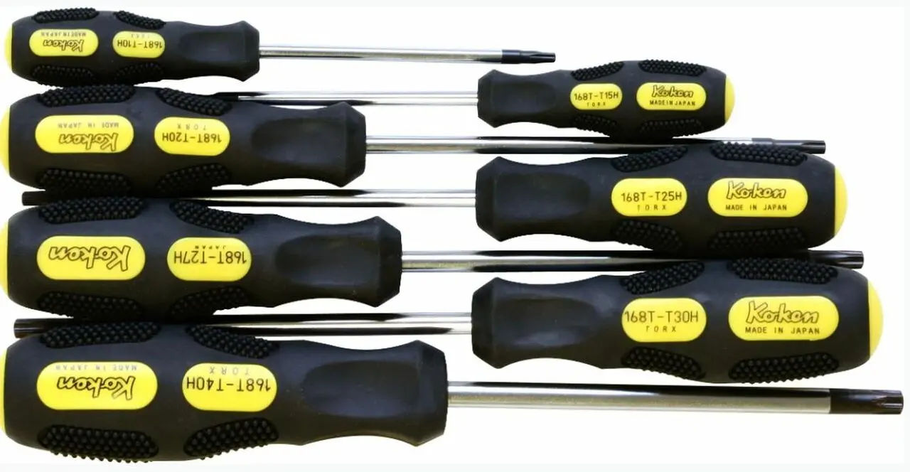 168T/7(TH) | 7 Piece Tamper-Resistant TORX Screwdriver T10H-T40H image 1