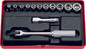 2262M | 1/4 Sq. Dr. 13 Piece Metric 6-Point Socket Set 4-12mm image 1