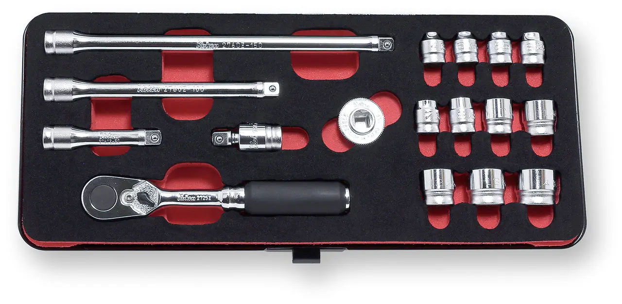 2286Z | 1/4 Sq. Dr. 17 Piece Z-Series 6-Point Metric Socket set 4-14mm image 1
