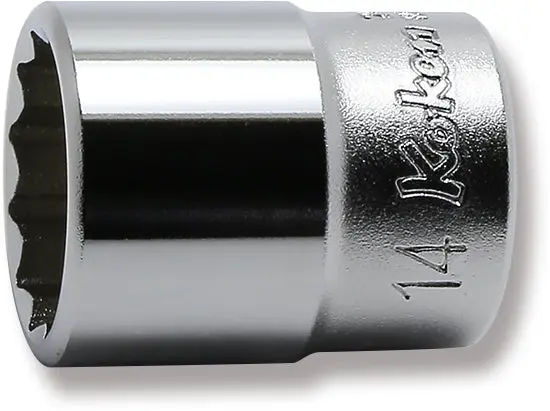 2405M-14 | 1/4 Sq. Dr. 12 Point chrome METRIC Socket 14mm image 1
