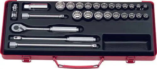 3206A | 3/8 Sq. Dr. Socket set 6, 12 point 17 pieces image 1