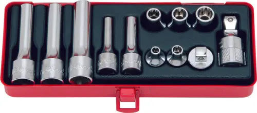 4254 | 3/8, 1/2 Sq. Dr. 12 Piece TORX Short/Deep Socket set E6-E14 image 1
