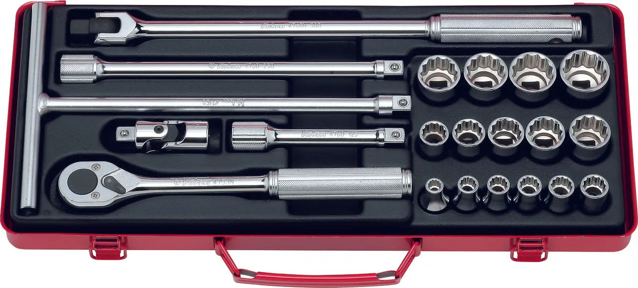 4263M | 1/2 Sq. Dr. 21 Piece 12-Point Metric Socket set 8-27mm image 1