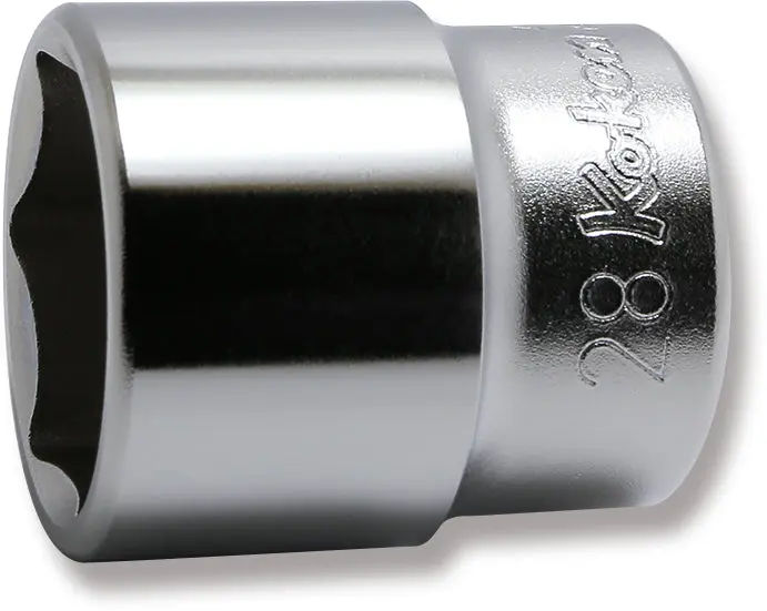 4400M-28 | 1/2 Sq. Dr. Chrome 6 Point Metric Socket 28mm image 1
