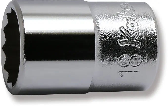 4405M-18 | 1/2 Sq. Dr. Chrome Metric 12 Point Socket 18mm image 1