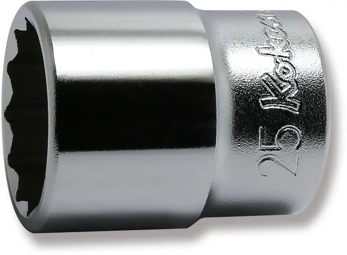 4405M-25 | 1/2 Sq. Dr. Chrome Metric 12 Point Socket 25mm image 1