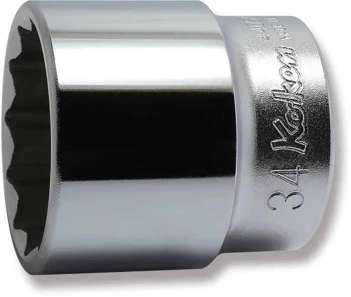 4405M-34 | 1/2 Sq. Dr. Chrome Metric 12 Point Socket 34mm image 1