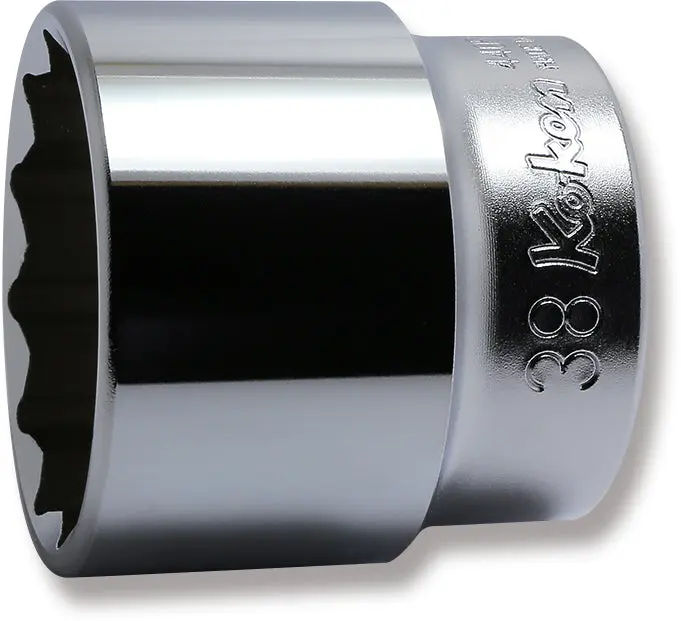 4405M-38 | 1/2 Sq. Dr. Chrome Metric 12 Point Socket 38mm image 1