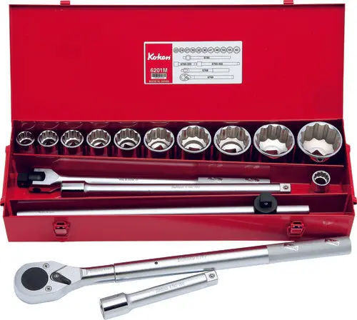 6201A | 3/4 Sq. Dr. 18 Piece 12-Point SAE Socket Set 7/8-2'' image 1