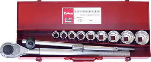 6212A | 3/4 Sq. Dr. 12 Piece 12-Point SAE Socket Set 7/8-2'' image 1