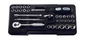 P2258M | 1/4 Sq. Dr. Socket set 6 point Plastic Case 31 pieces image 1