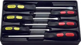 PK166PS/6 | Phillips and Flat Head Blade Through Type Screwdriver Set, PH1-2-3/SL5-6-8 in ABS Plastic Tray - 6 pieces image 1