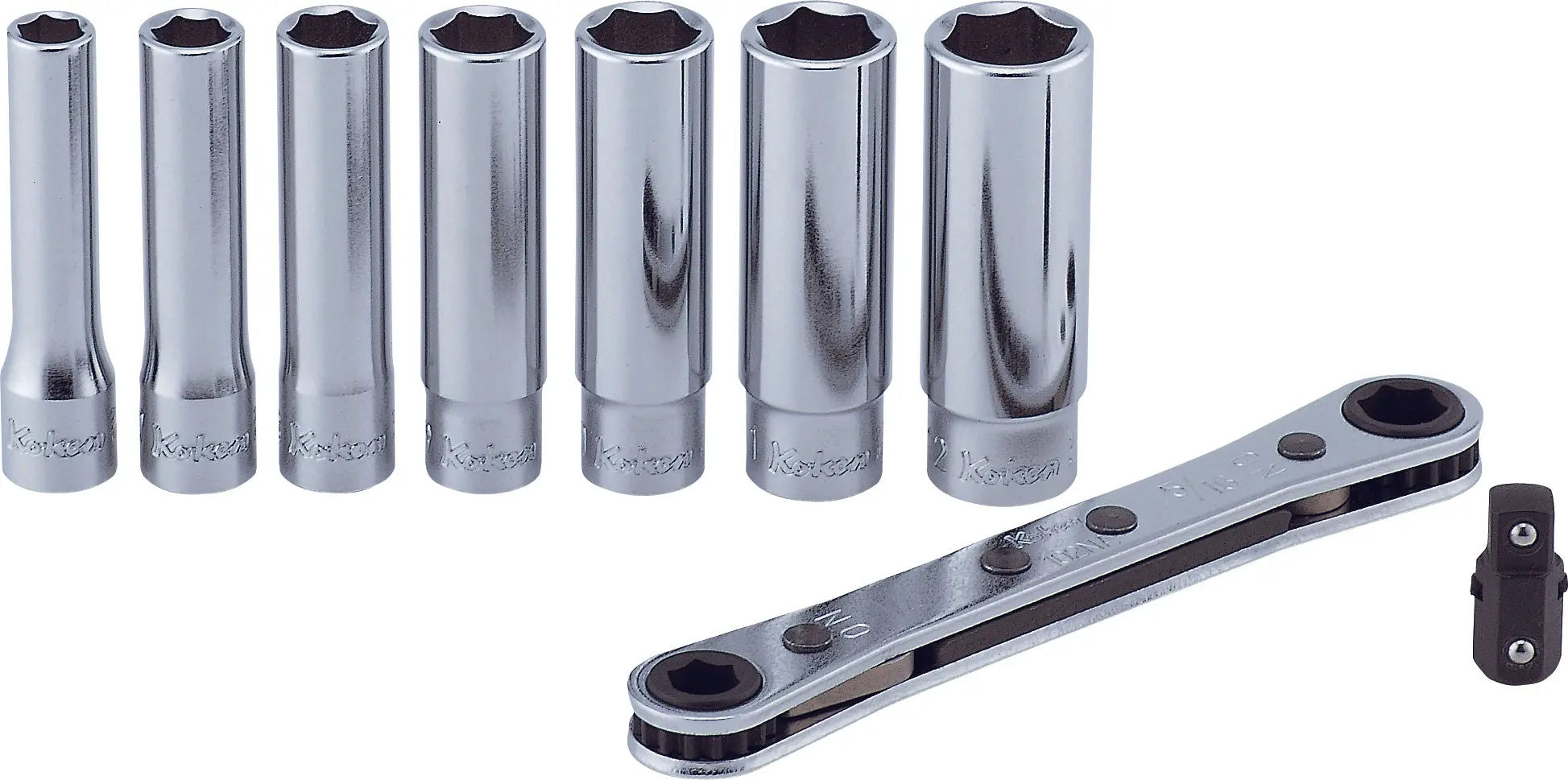 R810E | 1/4'' Sq. Dr. 9 Piece 6-Point Metric Socket Set 6-12mm image 1