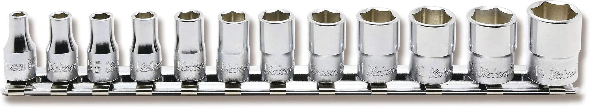 RS2400M/12 | 12 Piece 1/4 Sq. Dr. 6 Point Metric Socket Set 4-14mm image 1