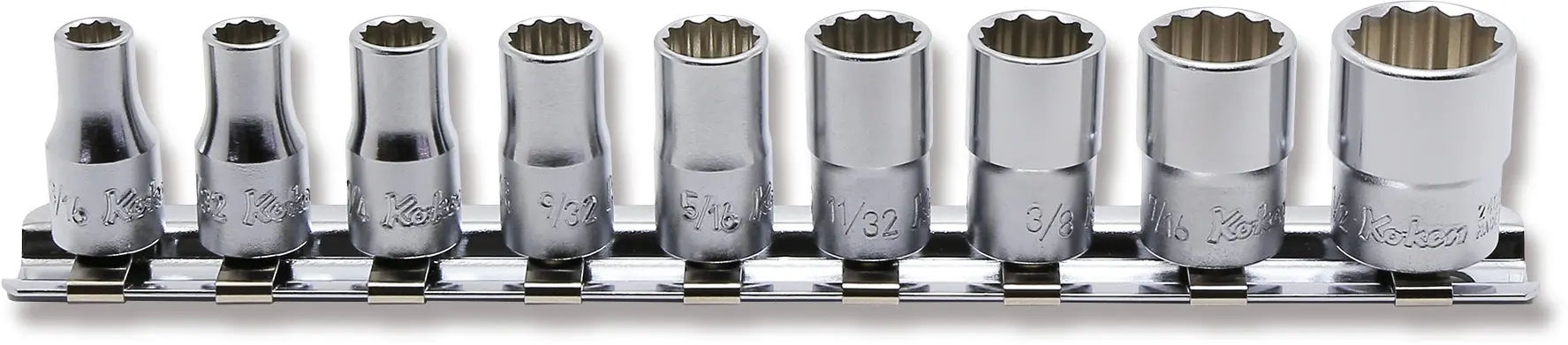 RS2405A/9 | 9 Piece 1/4 Sq. Dr. 12 Point SAE Socket set 3/16-1/2 image 1