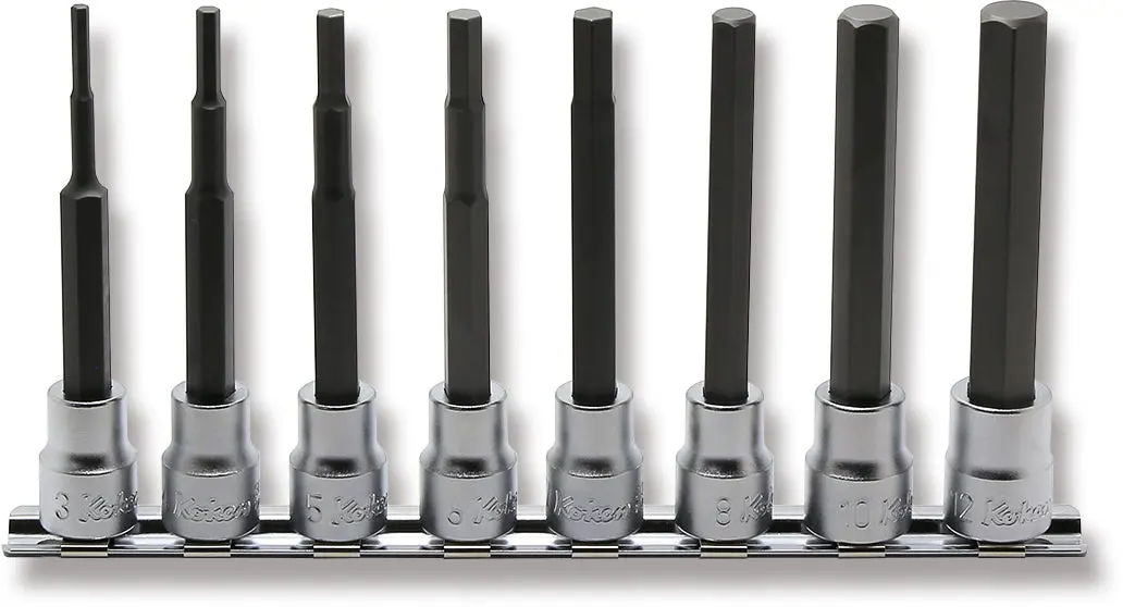 RS3010M/8-L100 | 8 Piece 3/8 Sq. Dr. 100mm Hex Bit Socket set 3-12mm image 1