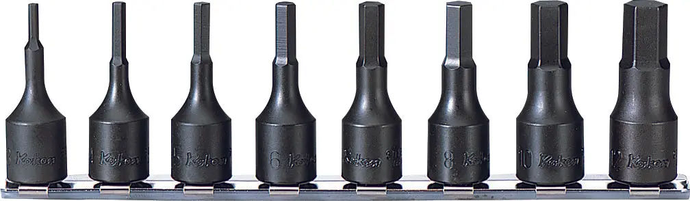 RS3012M/8-L52 | 8 Piece 3/8 Sq. Dr. Impact Metric Hex Bit Socket set 3mm-12mm image 1
