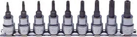 RS3025/9-HOLE | 3/8 Sq. Dr. 9 Piece Tamper-Resistant TORX Bit Socket set T10H-T50H image 1