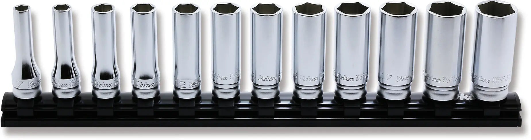RS3300MZ/12 | 3/8 Sq. Dr. Socket set 7-19mm 6 point 300mm Z-series 12 pieces image 1