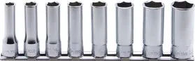 RS3300M/8 | 8 Piece 3/8 Sq. Dr. 6 point Metric Chrome Deep Socket Set 8mm-19mm image 1