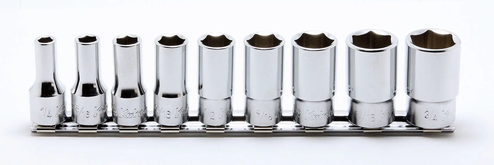 RS3300XA/9 | 9 Piece 3/8 Sq. Dr. 6-Point Semi-Deep Chrome SAE Socket set 1/4-3/4 image 1