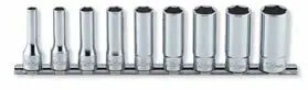 RS3305A/9 | 9 Piece 3/8 Sq. Dr. 12 Point Deep Chrome SAE Socket set 1/4-3/4 image 1