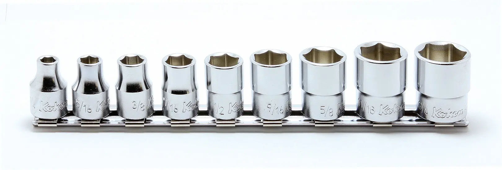 RS3400A/9 | 3/8 Sq. Dr. Socket set 1/4-3/4 6 point 200mm 9 pieces image 1