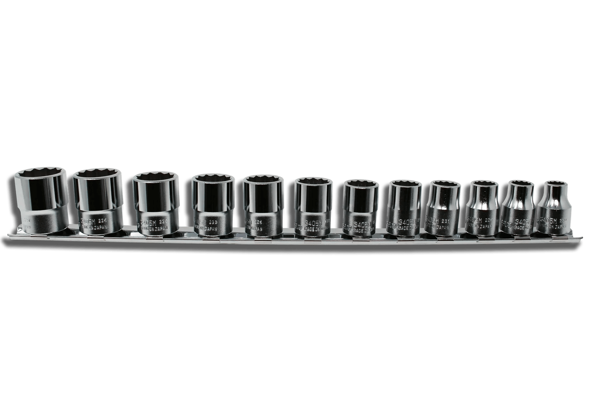RS3405M/12 | 12 Piece 3/8 Sq. Dr. 12 Point, Chrome, Metric Socket Set image 1