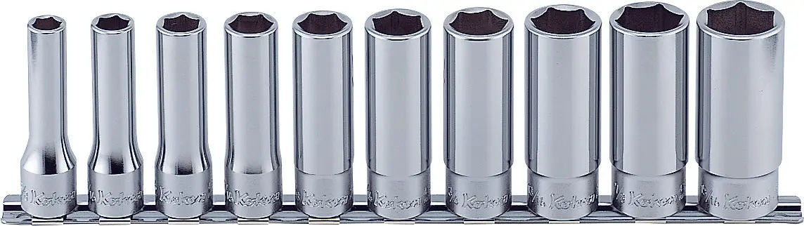 RS4300A/10 | 10 piece 1/2 Sq. Dr. 6 Point, Deep, SAE, Chrome Socket Set image 1