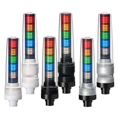 LS7-302BWC | Continuous light, buzzer, direct mount, 8-pin M12 connector. Custom LED color configurations are available on order with special prices, quantities and lead time- please inquire with Patlite. image 1