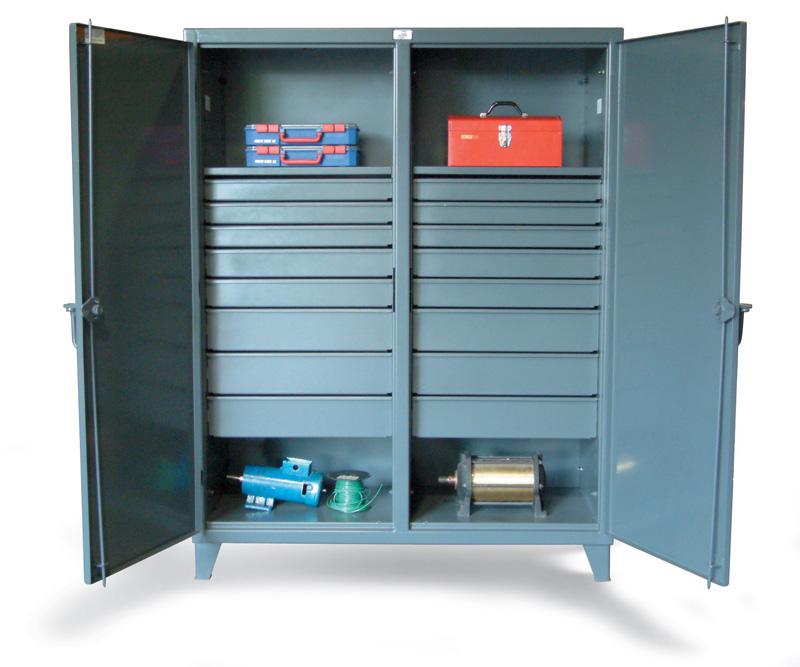 56-DS-242-16DB | Idustrial double-shift cabinet, 16 drawers, 60'' x 24'' x 78'', 8050 lb cap image 1