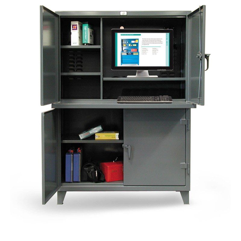 4.56-CC-244 | Multi-compartment computer cabinet, 54'' x 24'' x 78'' image 1
