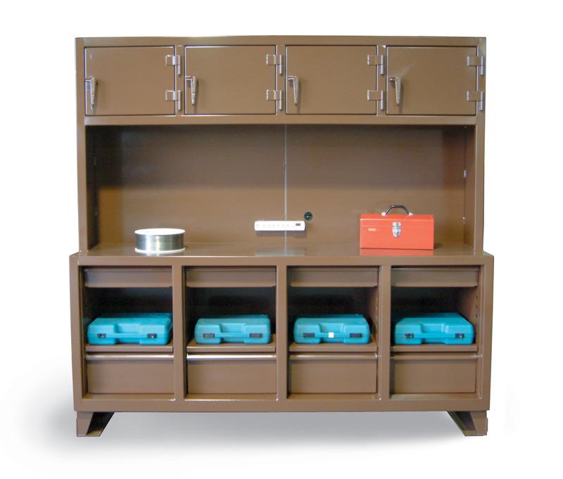 7.56.6-244-8DB-4D | 4 shelf 8 drawer Storage Workbench, 400 lb capacity, 89 x 24 x 39 1/2 in. image 1