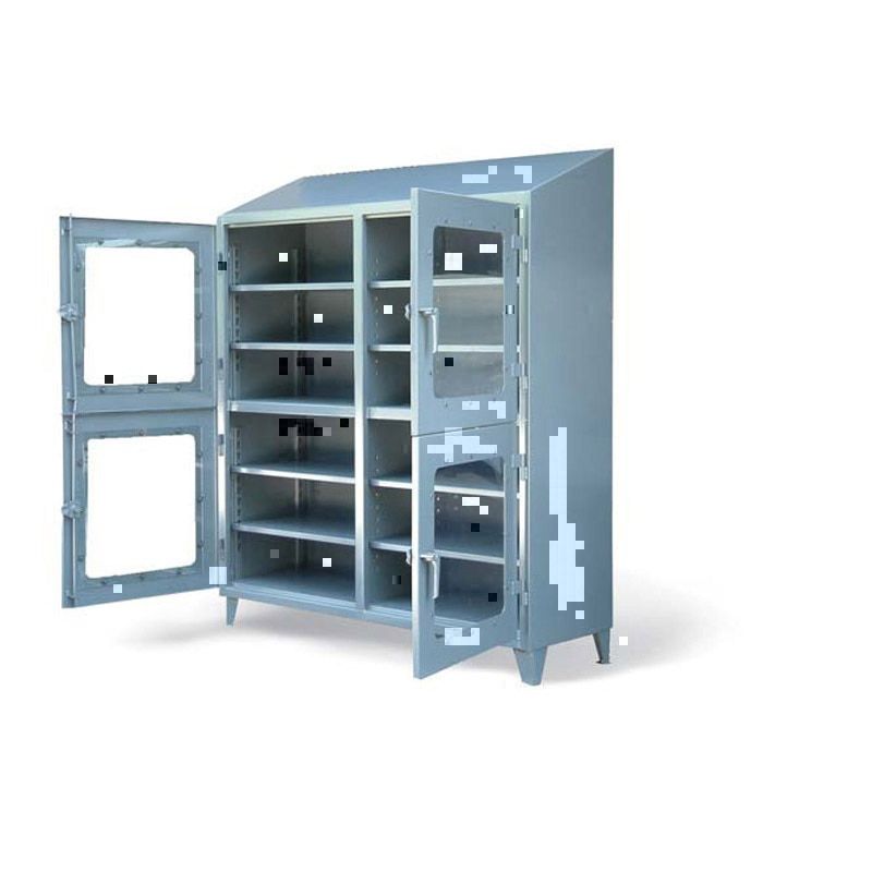 46-4D-LD-248-SL-CFG | Clear view storage cabinet, 4 compartments, 48'' x 24'' x 72'' image 1