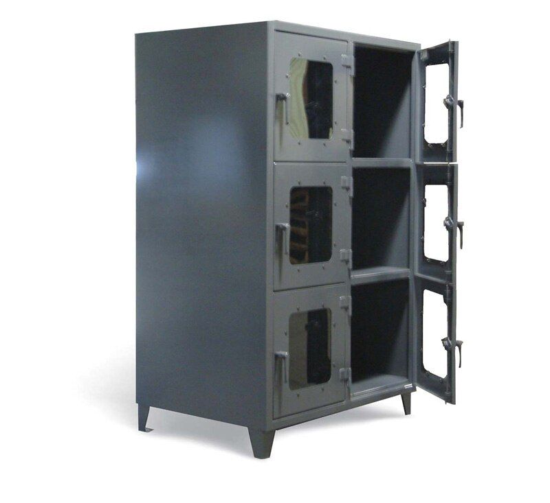 4.66.9-6D-LD-240 | Clear view storage cabinet, 6 compartments, 54'' x 24'' x 81'' image 1