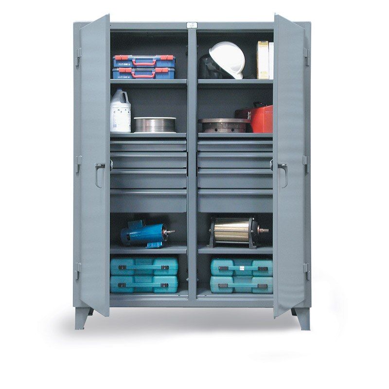 66-DS-246-8DB | Idustrial double-shift cabinet, 8 drawers, 72'' x 24'' x 78'', 7790 lb cap image 1