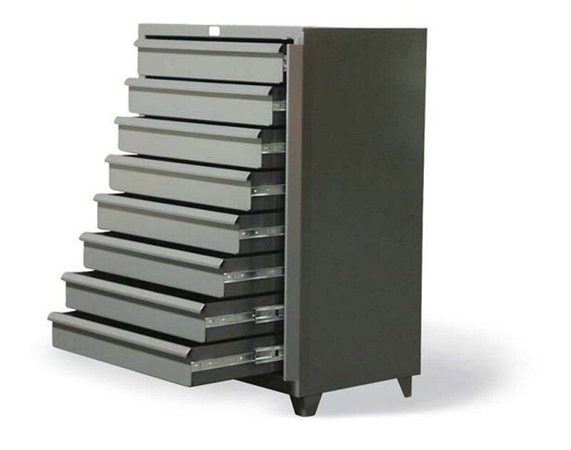 DC-15413 | Industrial shelving cabinet w/ lock bar, 8 drawers, 42'' x 26'' x 59'', 3200 lb cap image 1