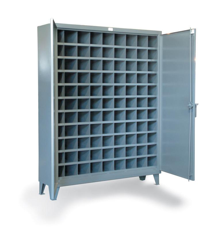 56-1610-99OP | Metal bin storage cabinet w/ 99 compartments, 60'' x 16'' x 78'' image 1