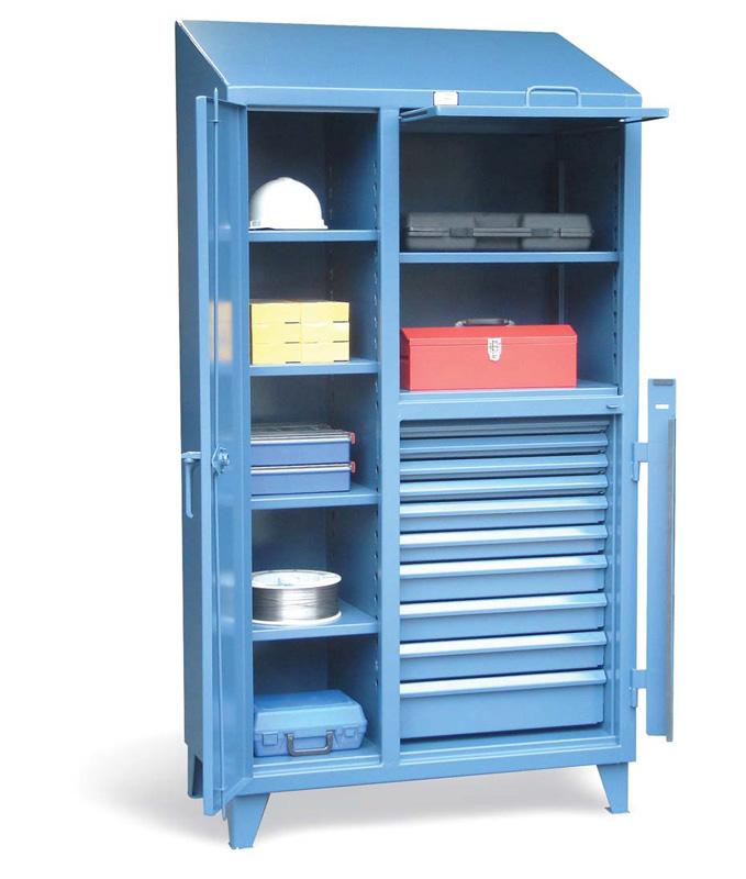 DC-15296 | Industrial storage cabinet w/ lock bar, slop top, 45'' x 24'' x 87'', 4000 lb cap image 1