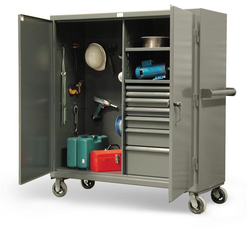 35-242-7/5DB-CA | 2 shelf Mobile Jobsite Cabinet with 7 drawers, 400 lb capacity, 36 x 24 x 60 in. image 1