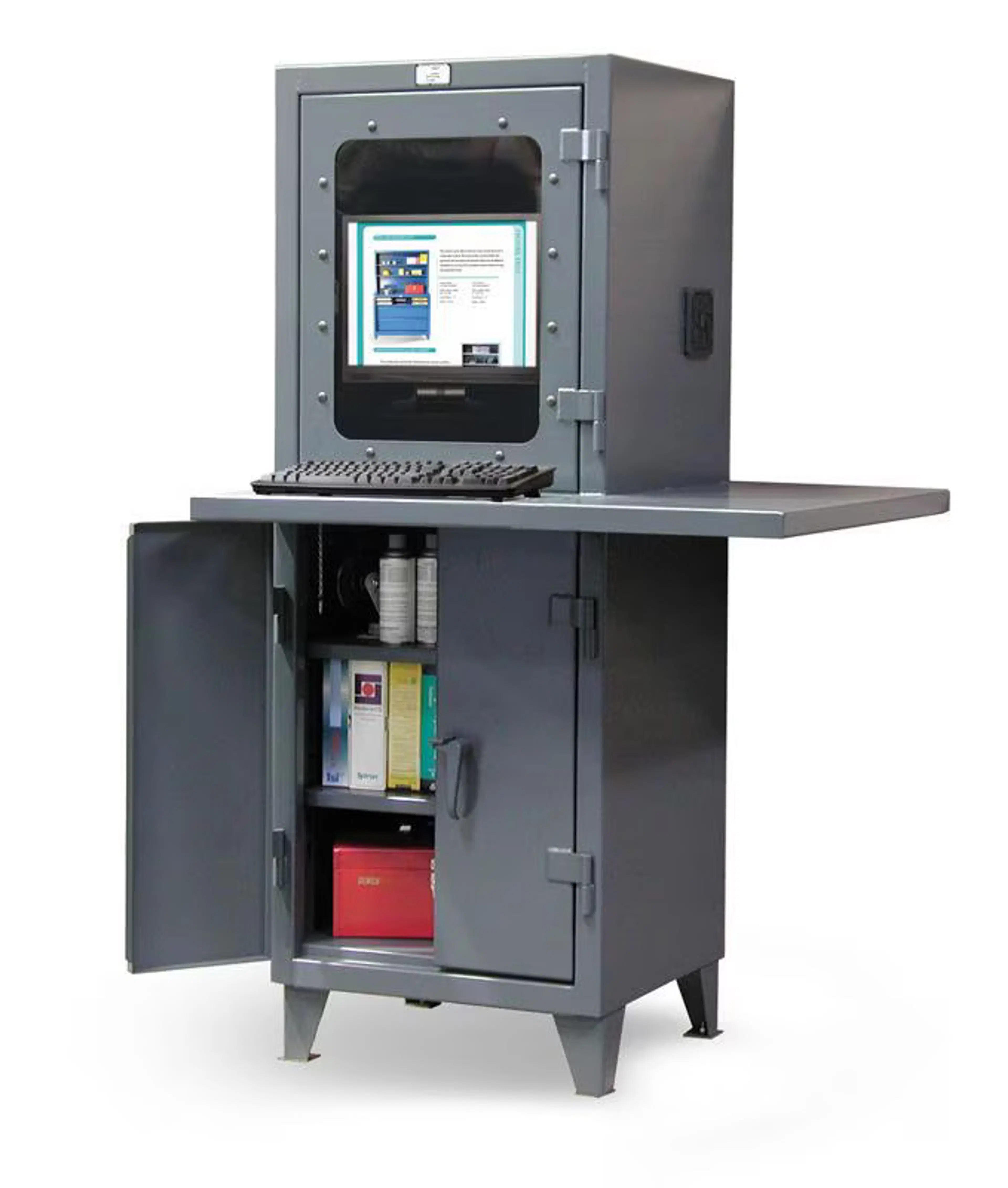 26-CC-242-1WLDSLF | Heavy-duty computer cabinet, welded shelf, 43'' x 36'' x 72''